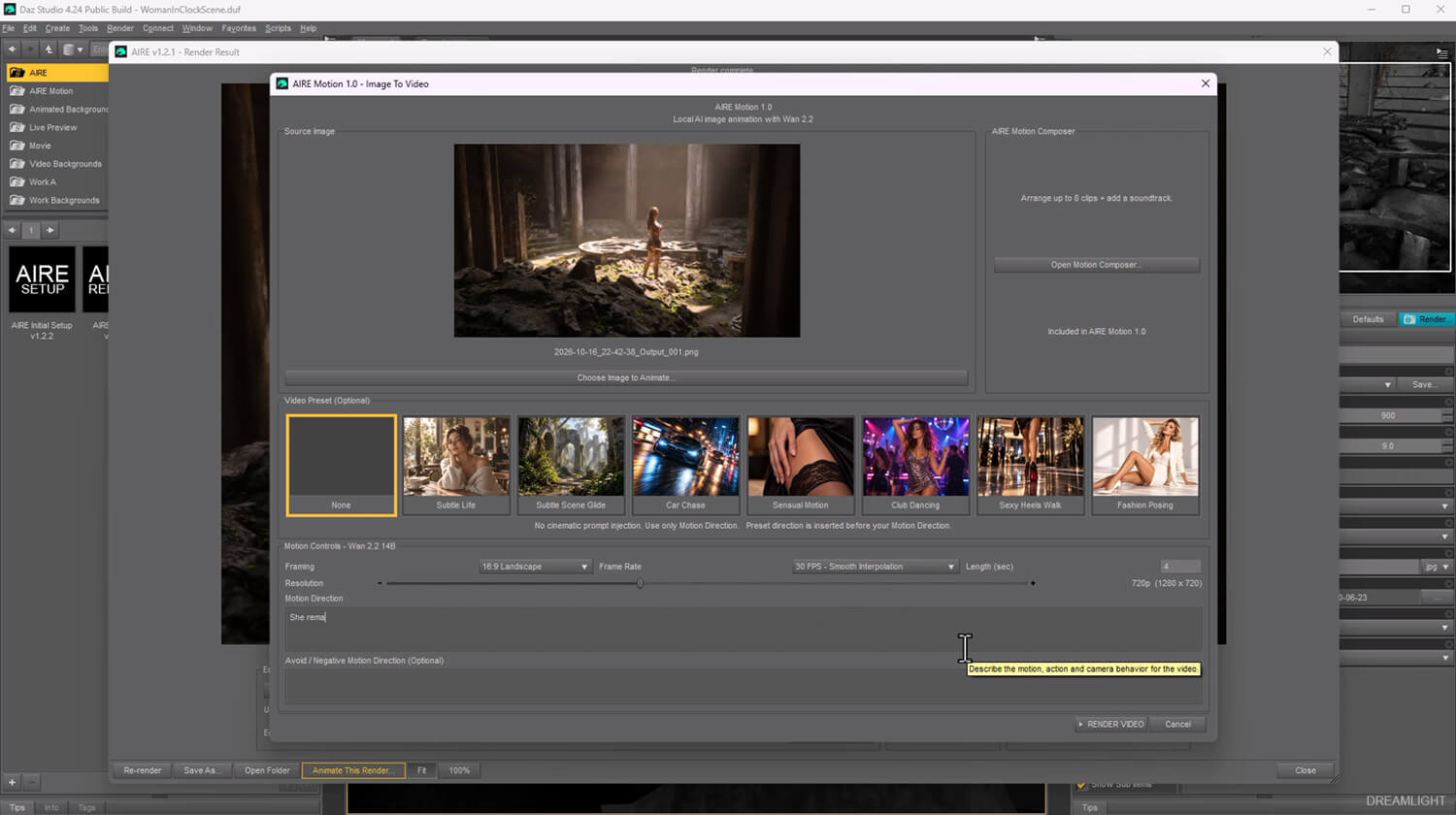 AIRE Motion - AI Animation for DAZ Studio Daz Content