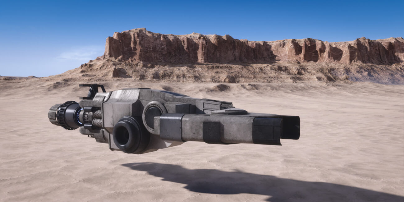 Ship Desert Crash - AIRE Motion 3D Render, Digital Artwork by Dreamlight
