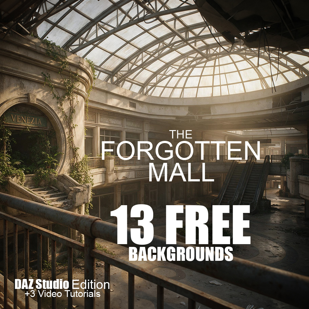 The Forgotten Mall - 13 Backgrounds - DAZ Studio Daz Content