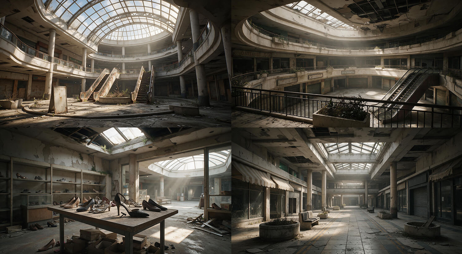 The Forgotten Mall - 13 Backgrounds - DAZ Studio Daz Content