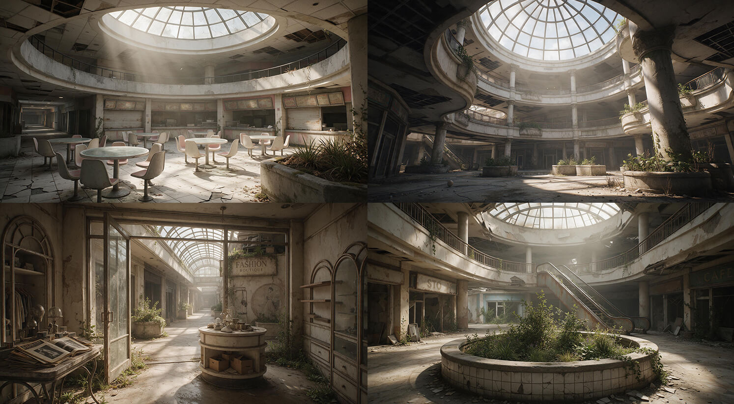 The Forgotten Mall - 13 Backgrounds - DAZ Studio Daz Content