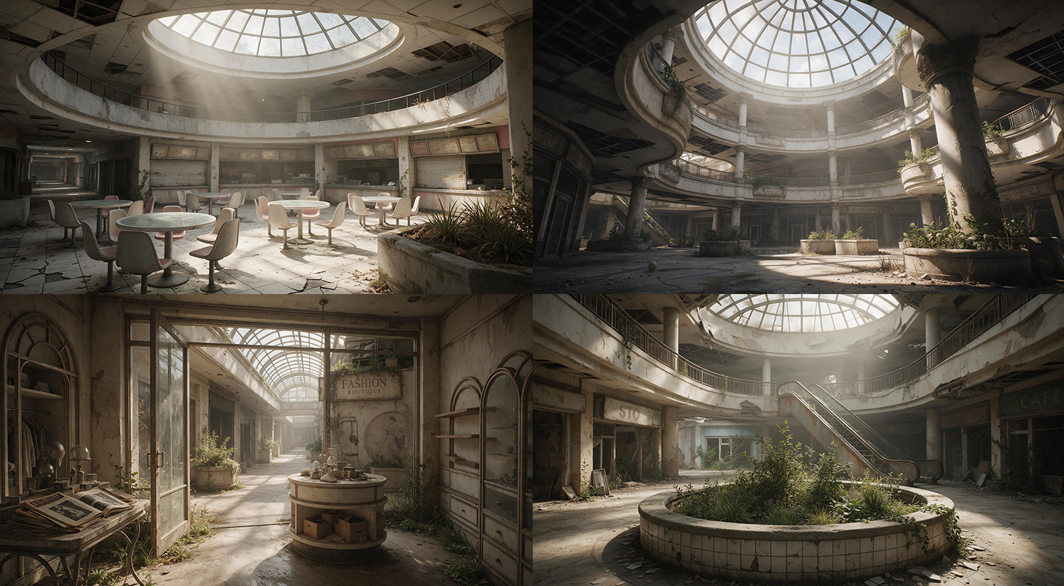 The Forgotten Mall - 13 Backgrounds - DAZ Studio Daz Content