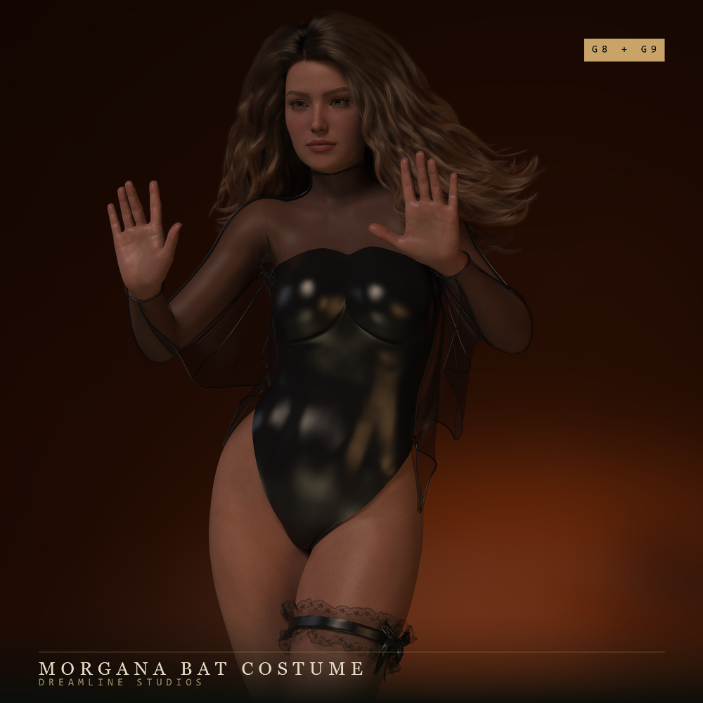 dForce Morgana Bat Costume for Genesis 8 8.1 Female and 9 Daz Content