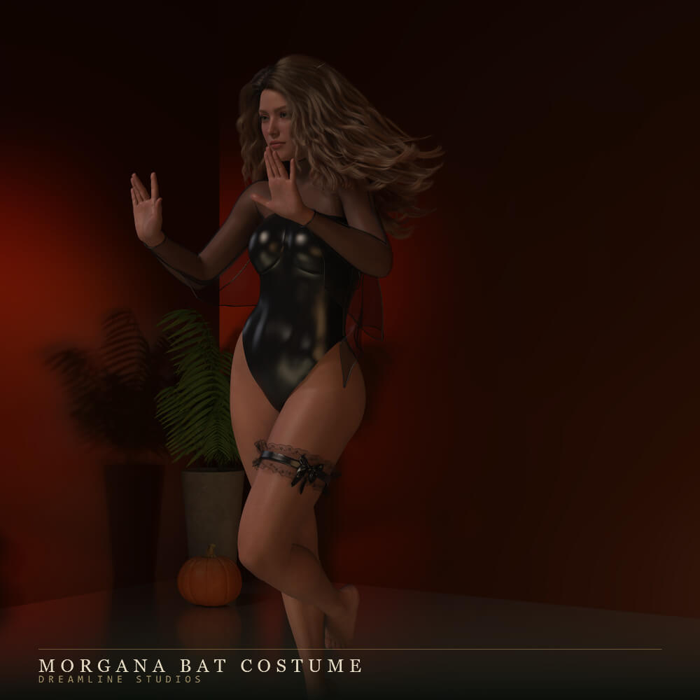 dForce Morgana Bat Costume for Genesis 8 8.1 Female and 9 Daz Content