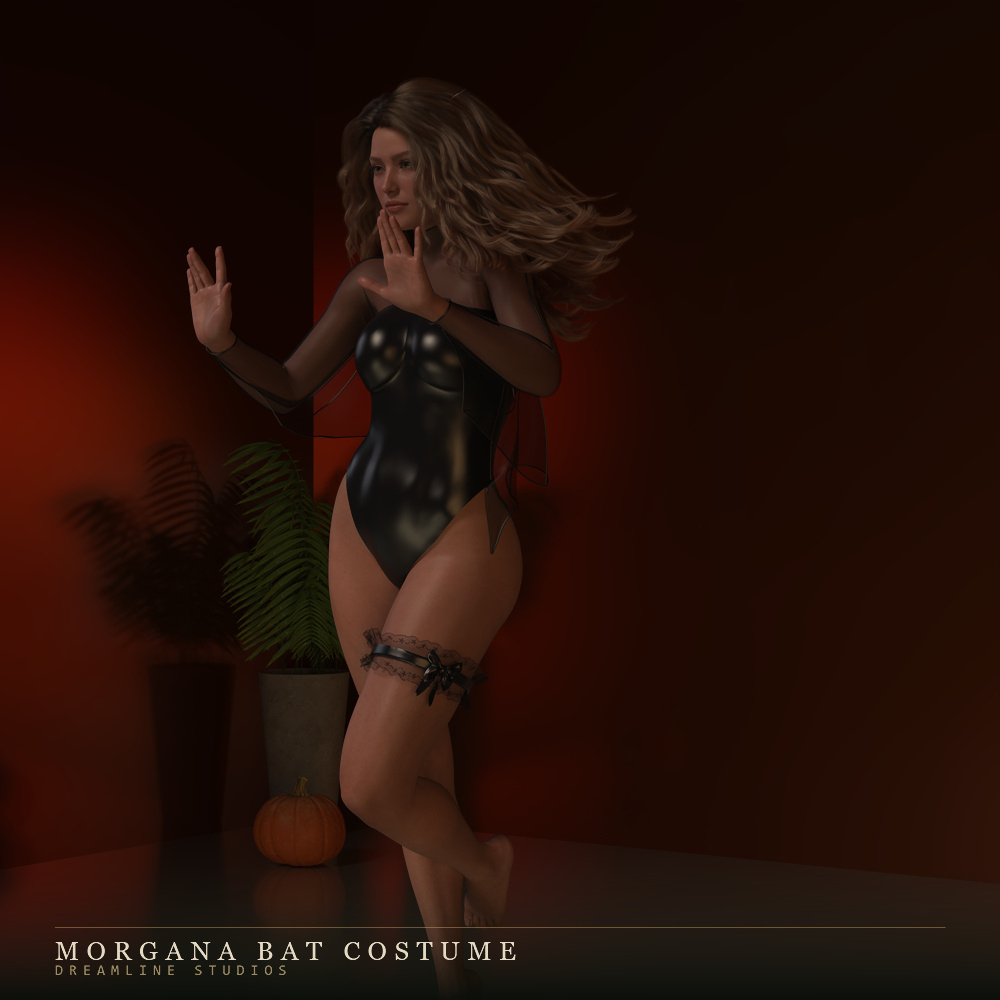 dForce Morgana Bat Costume for Genesis 8 8.1 Female and 9 Daz Content