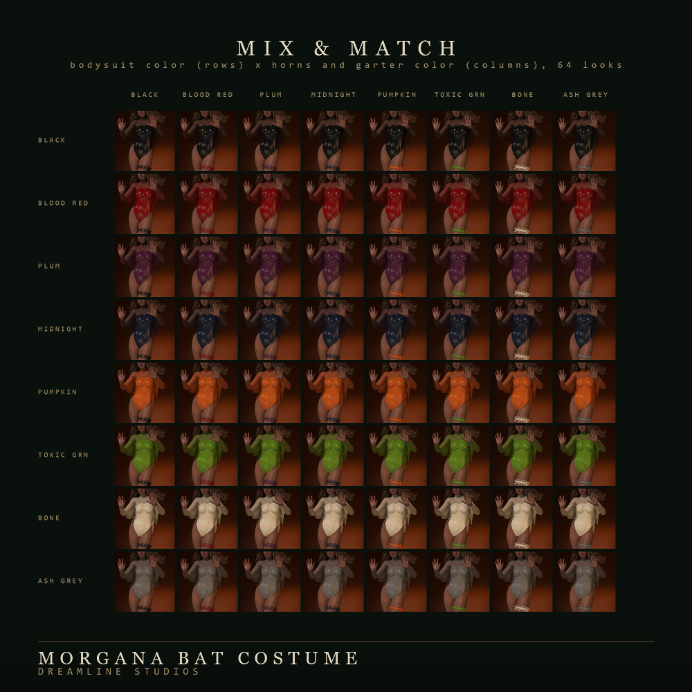 dForce Morgana Bat Costume for Genesis 8 8.1 Female and 9 Daz Content