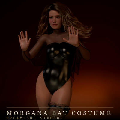 dForce Morgana Bat Costume for Genesis 8 8.1 Female and 9