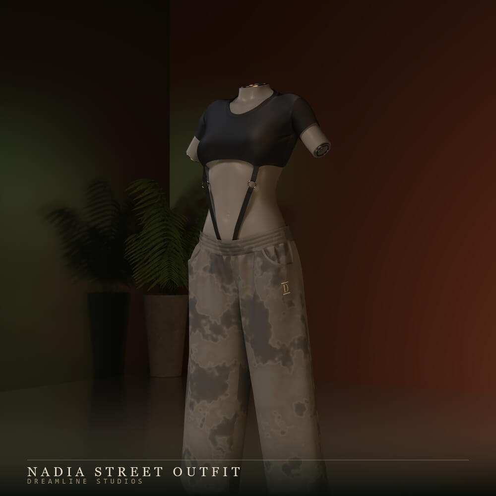 dForce Nadia Street Outfit for Genesis 8 8.1 Female and 9 Daz Content