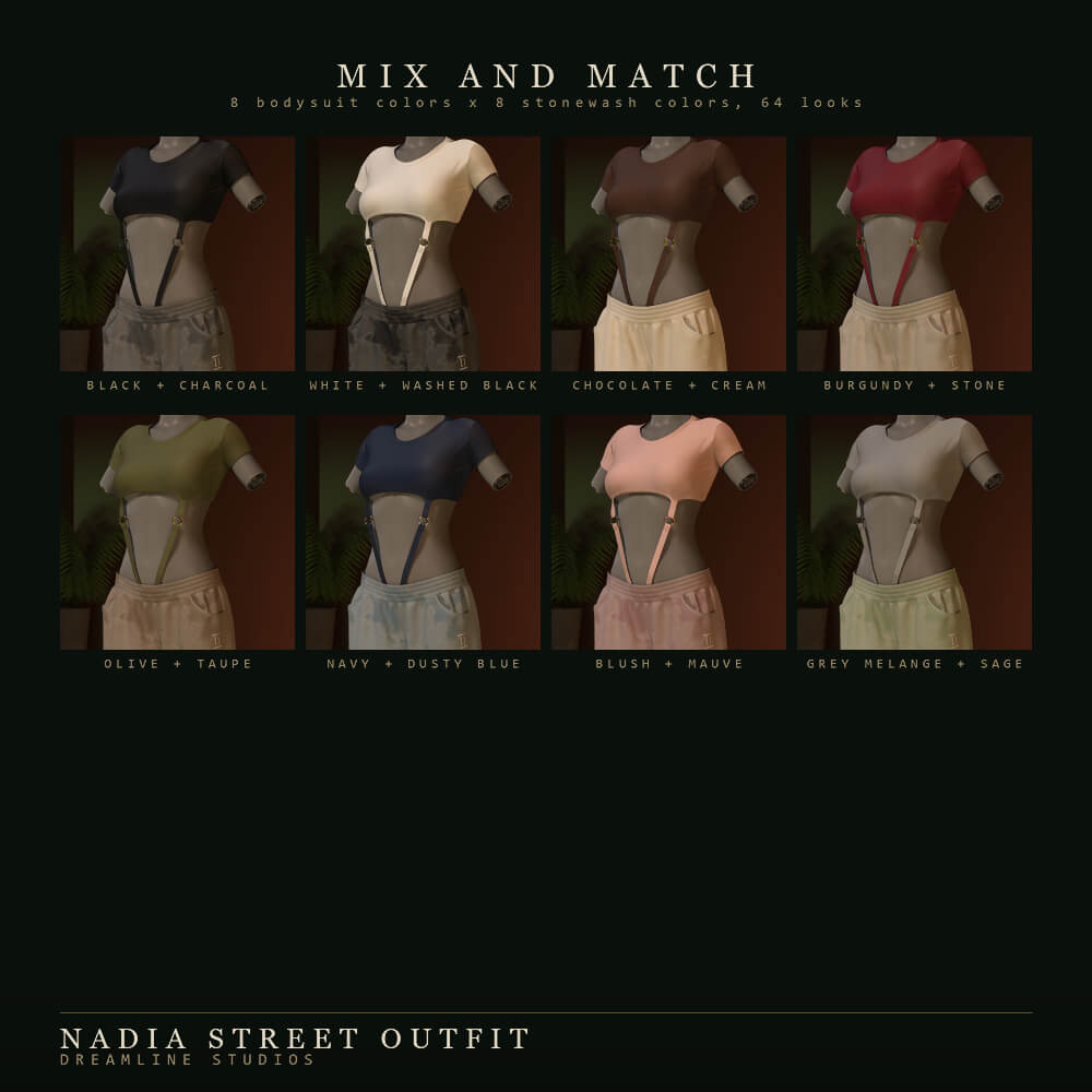 dForce Nadia Street Outfit for Genesis 8 8.1 Female and 9 Daz Content