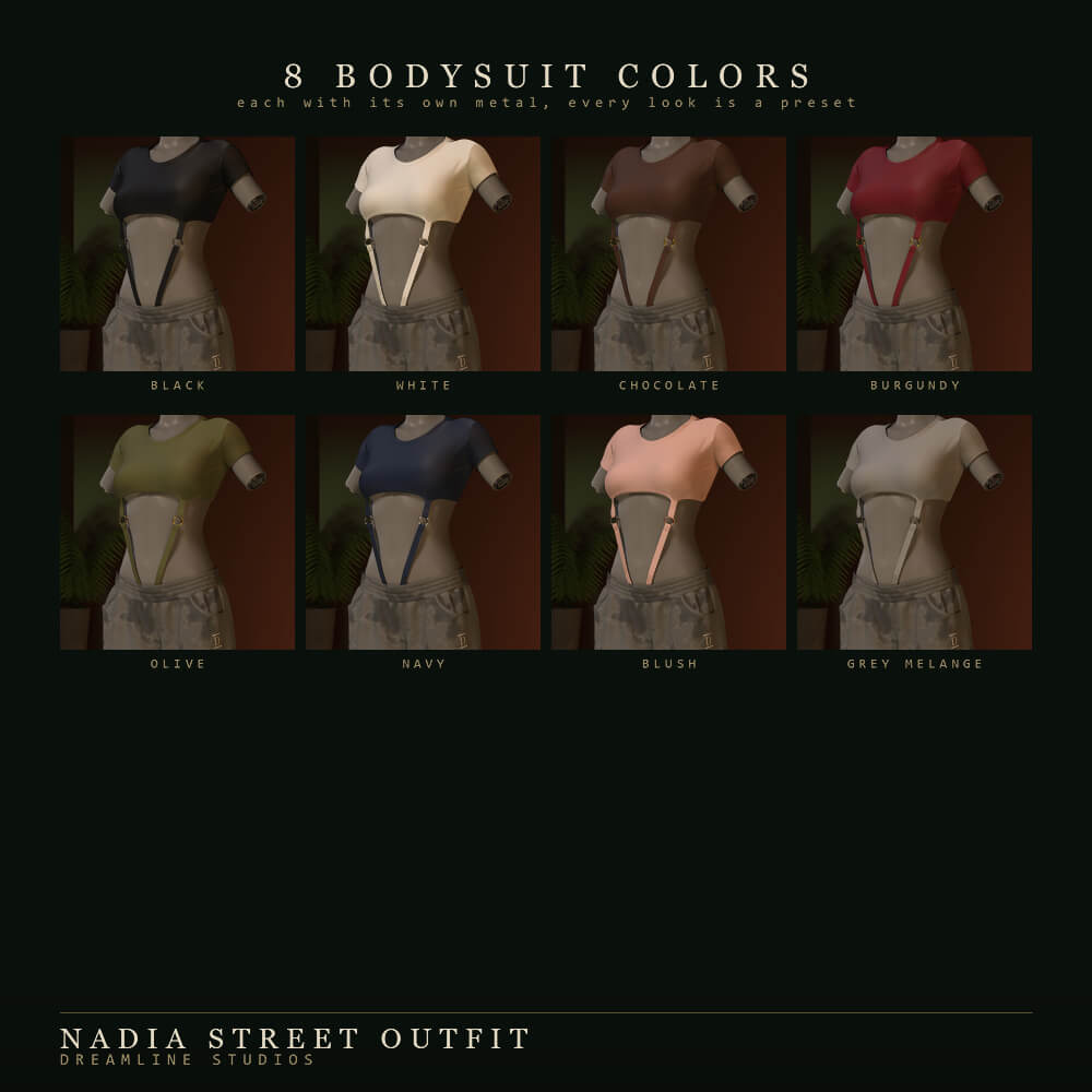 dForce Nadia Street Outfit for Genesis 8 8.1 Female and 9 Daz Content