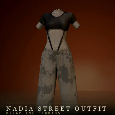 dForce Nadia Street Outfit for Genesis 8 8.1 Female and 9