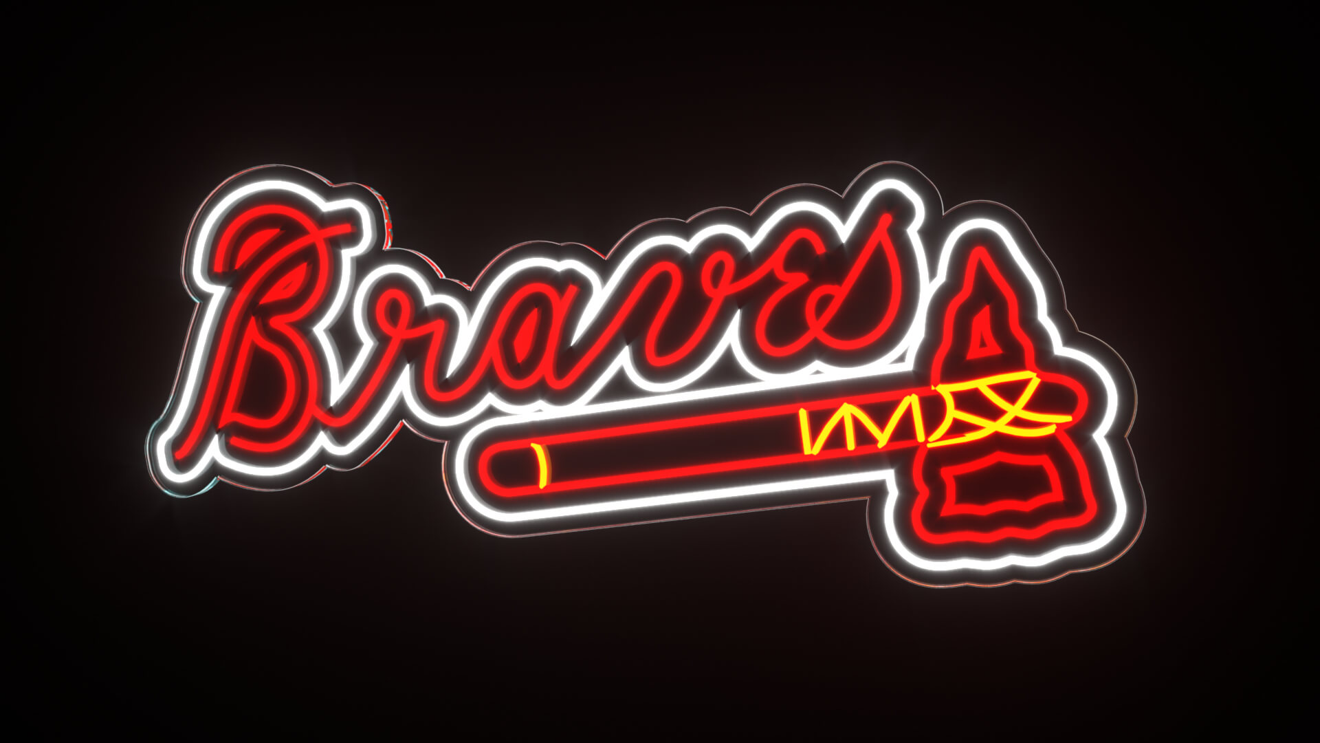 Atlanta Braves Neon Sign 3D Model