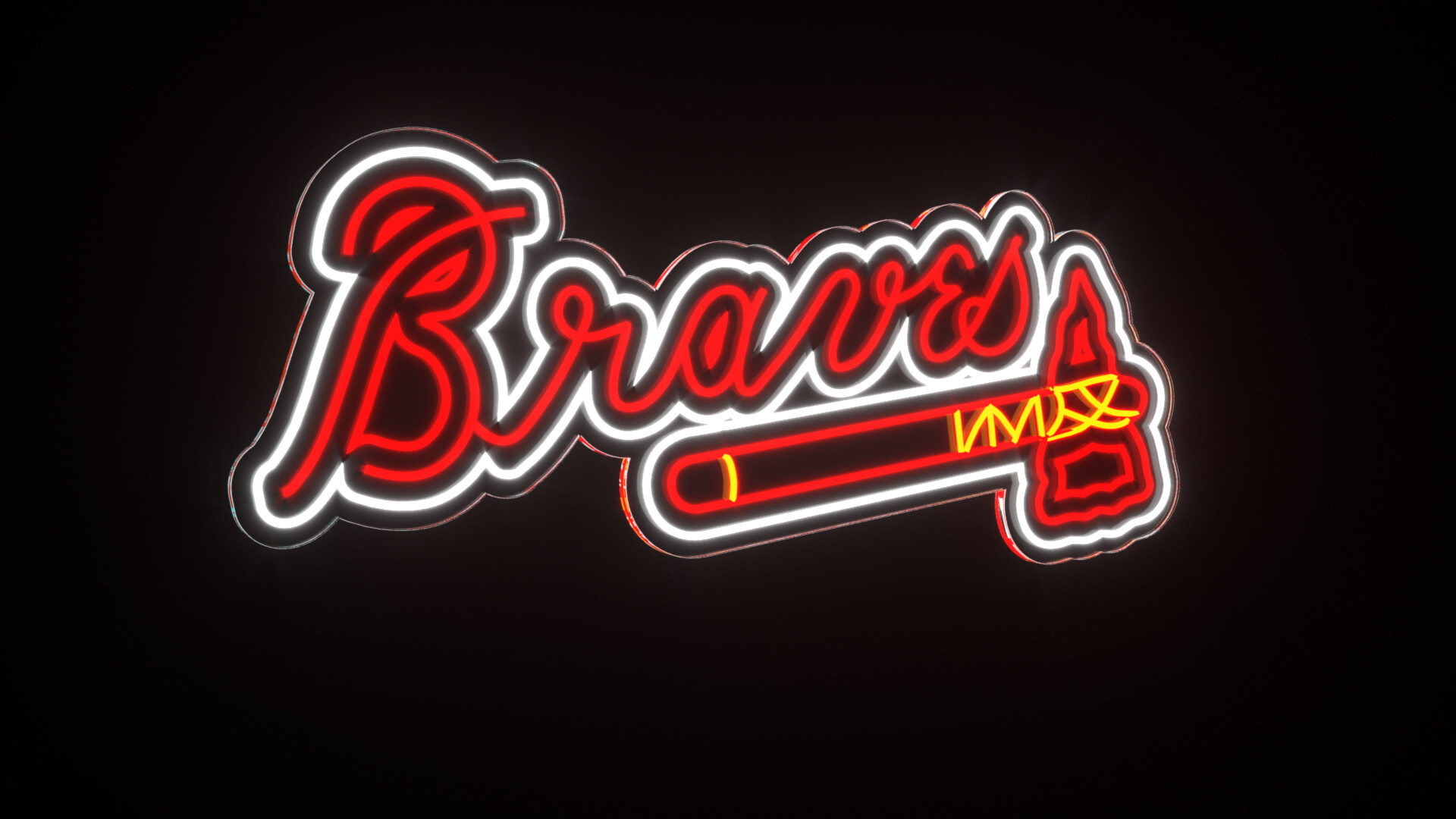 Atlanta Braves Neon Sign 3D Model