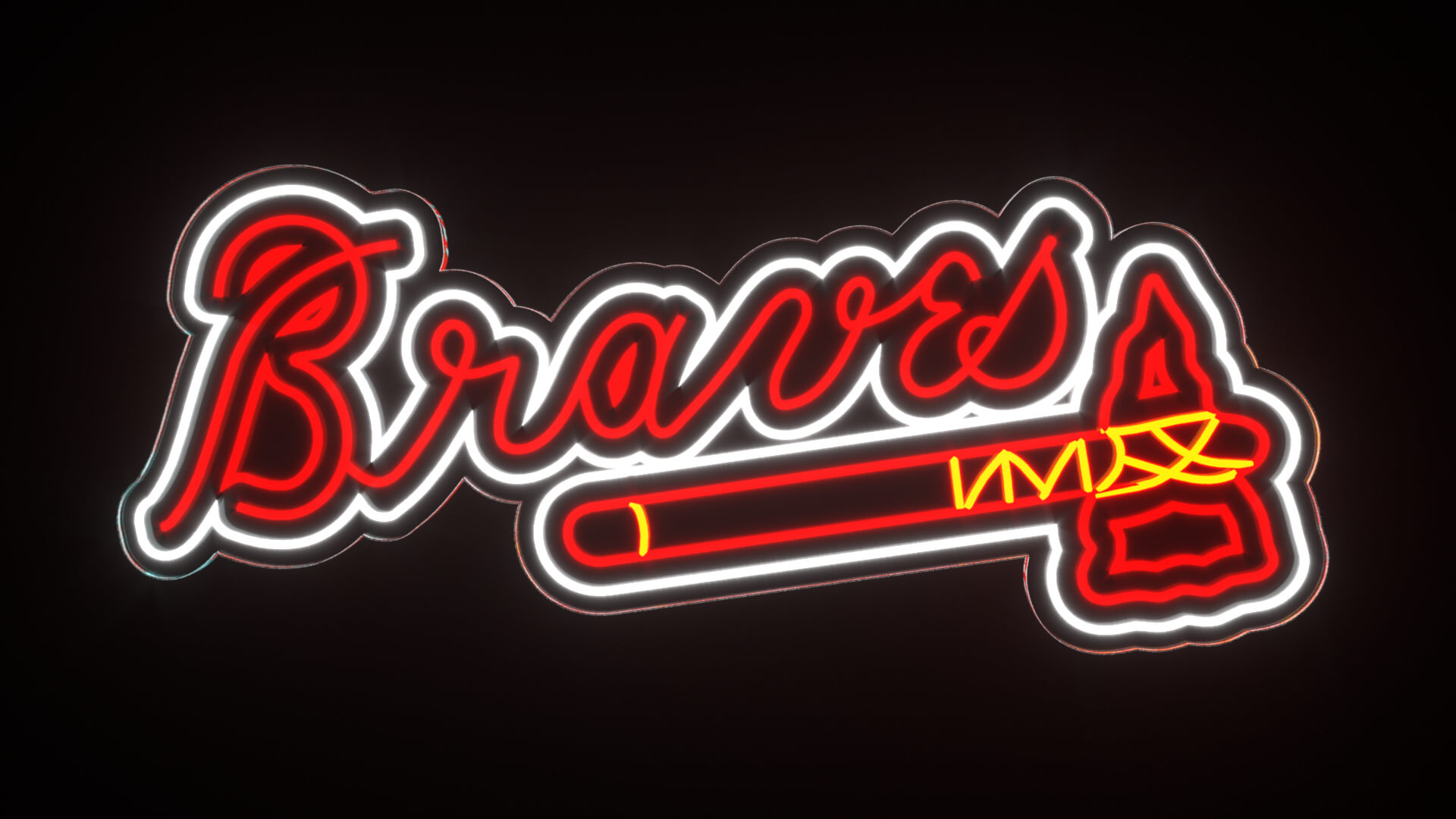 Atlanta Braves Neon Sign 3D Model