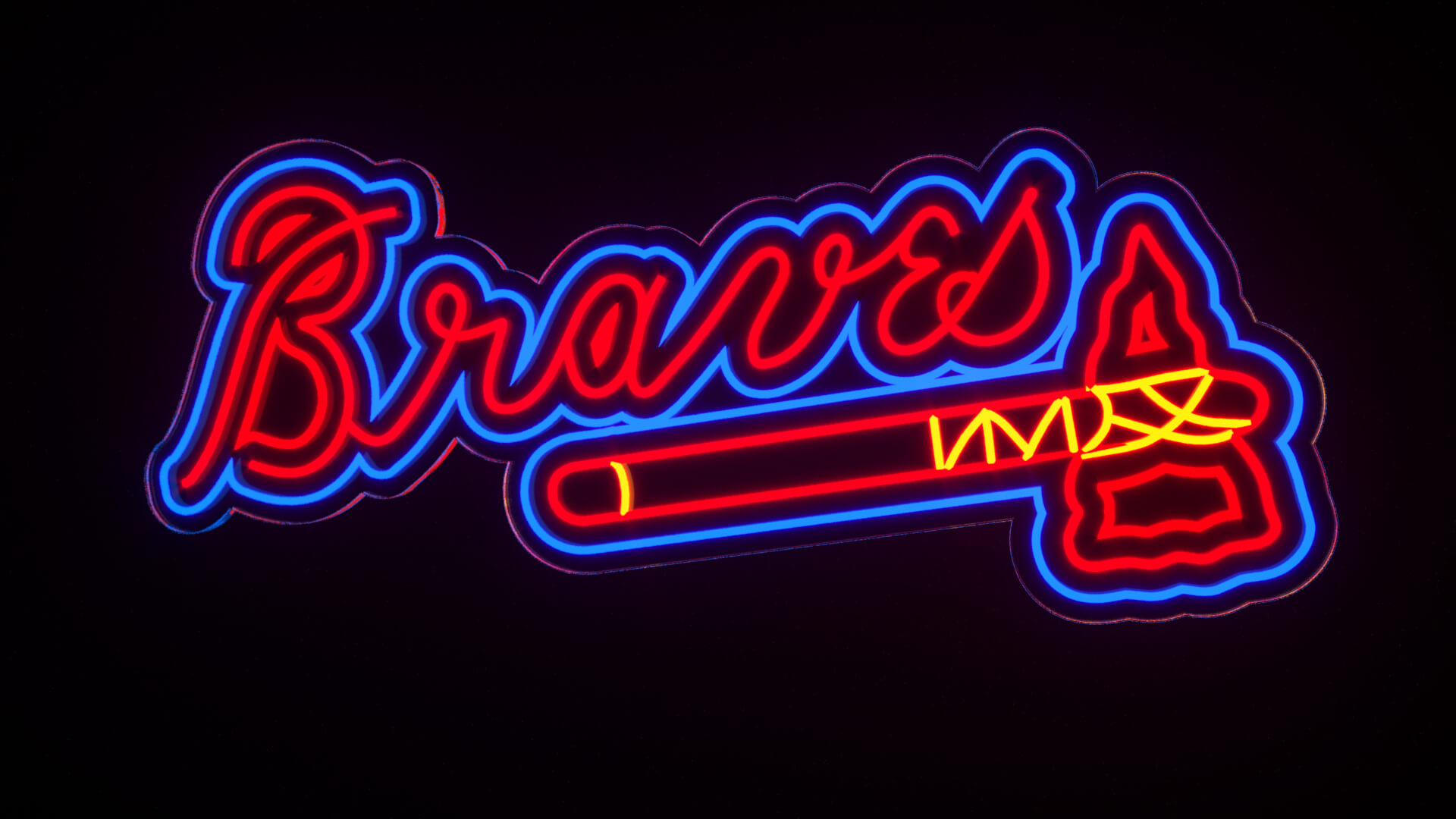 Atlanta Braves Neon Sign 3D Model