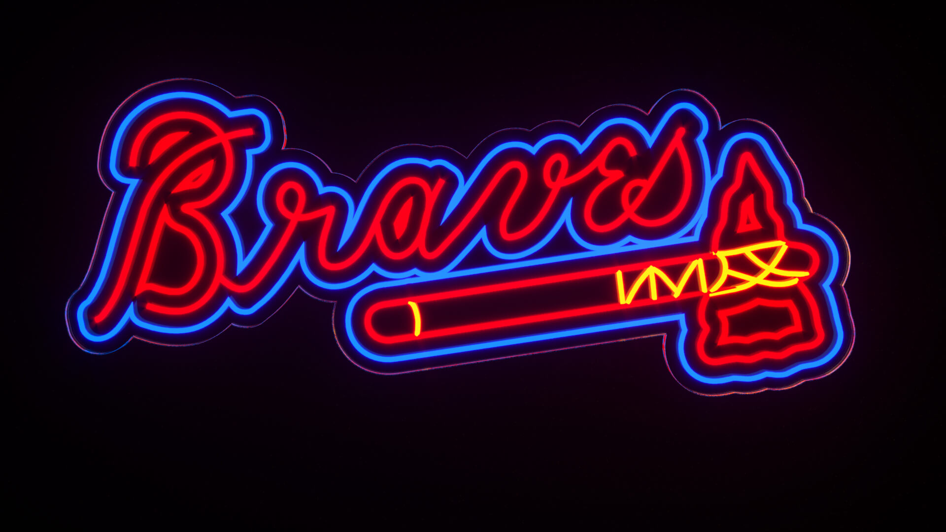 Atlanta Braves Neon Sign 3D Model