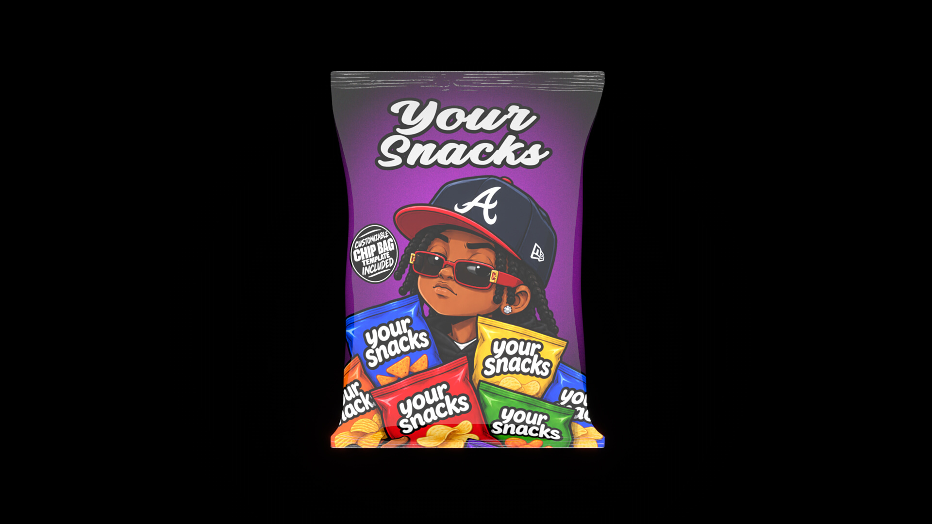 Customizable Chip Bag 3D Model