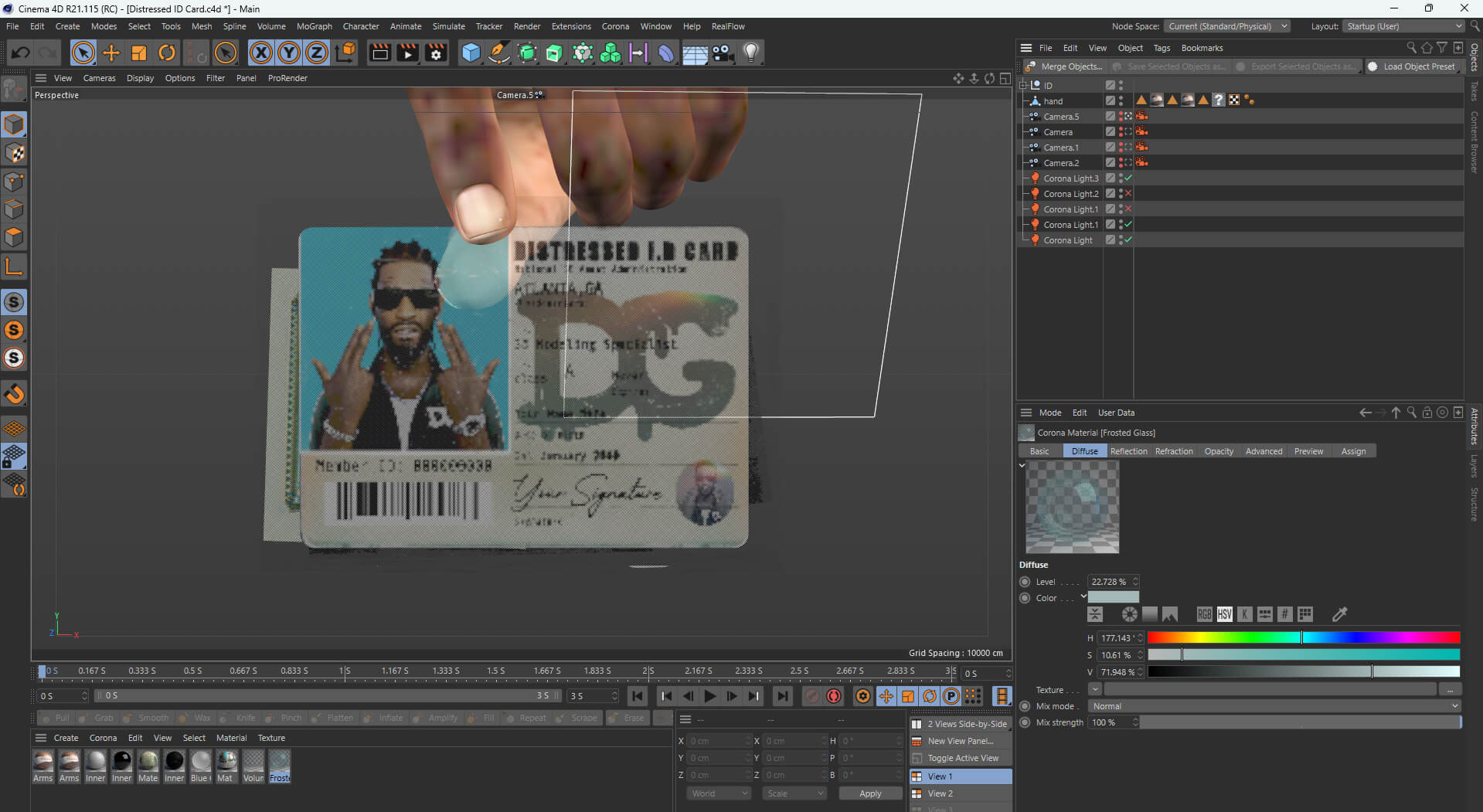 Distressed ID Card 3D Model