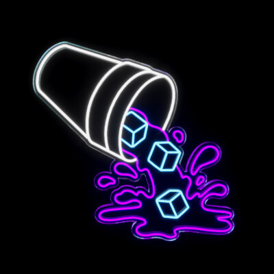 Double Cup Neon Sign 3D Model