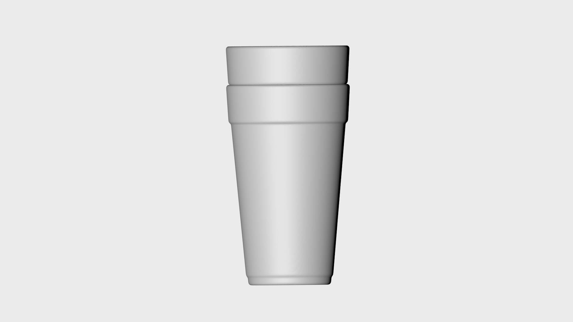 Empty Double Cup 3D Model