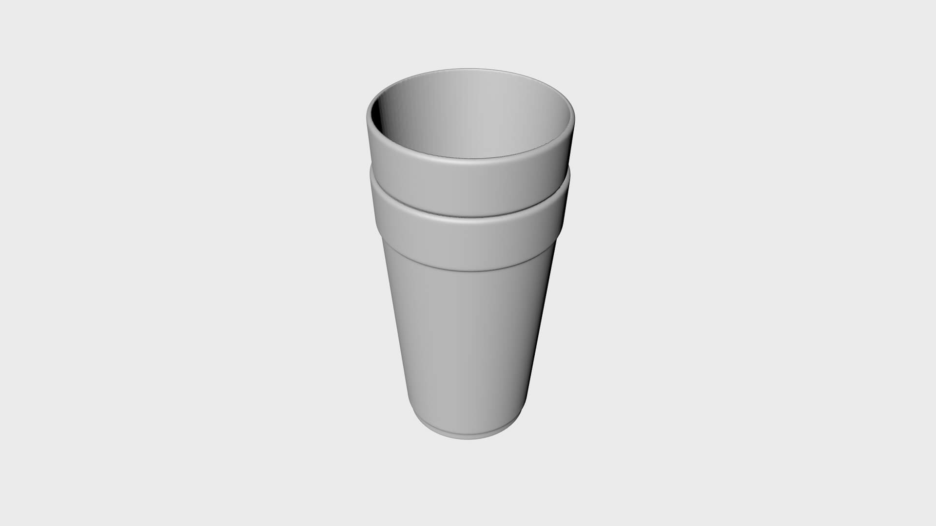 Empty Double Cup 3D Model