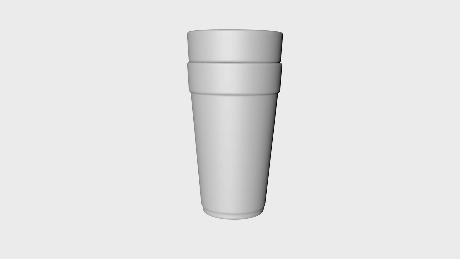 Empty Double Cup 3D Model