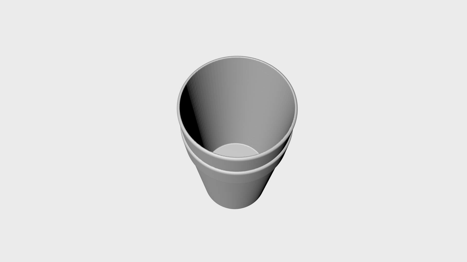 Empty Double Cup 3D Model