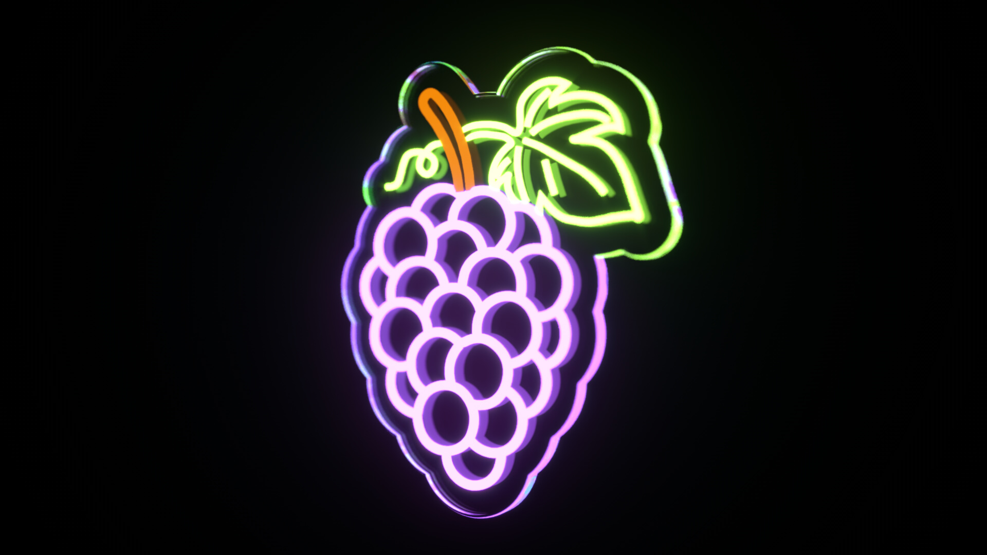Grape Neon Sign 3D Model