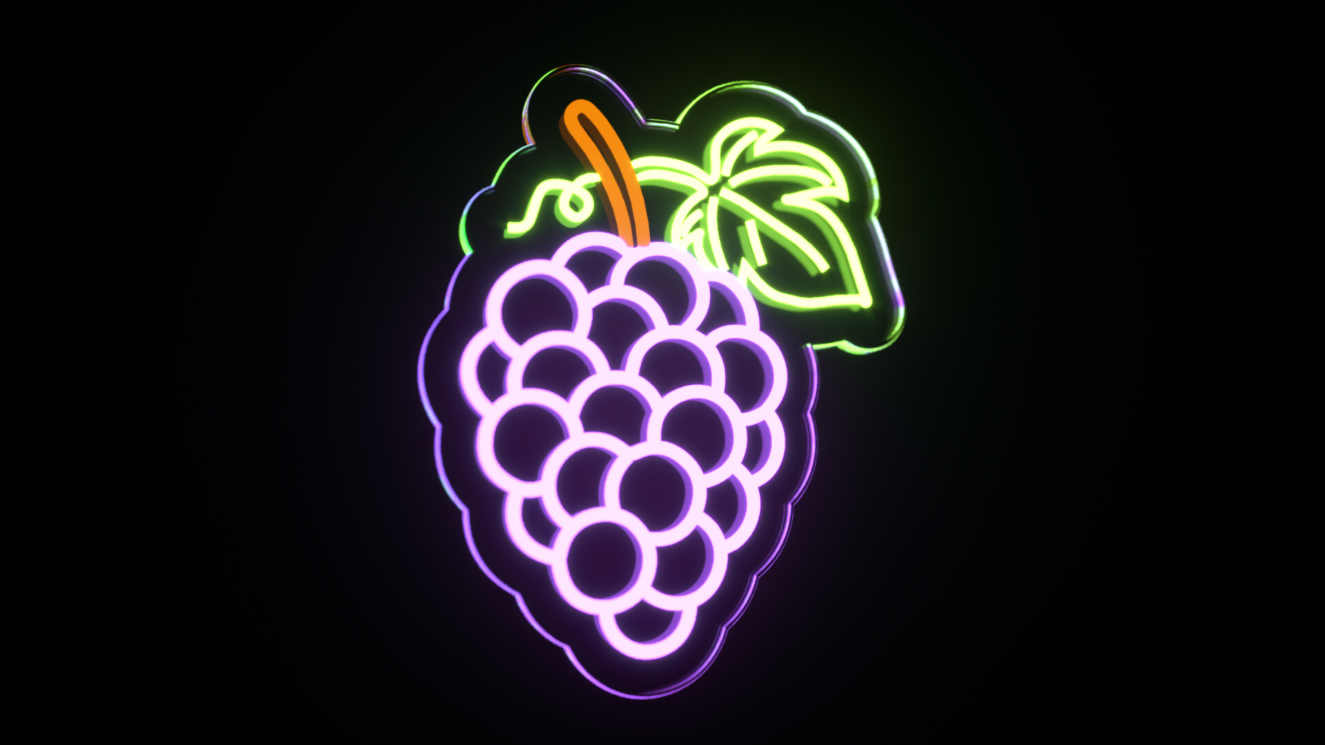Grape Neon Sign 3D Model