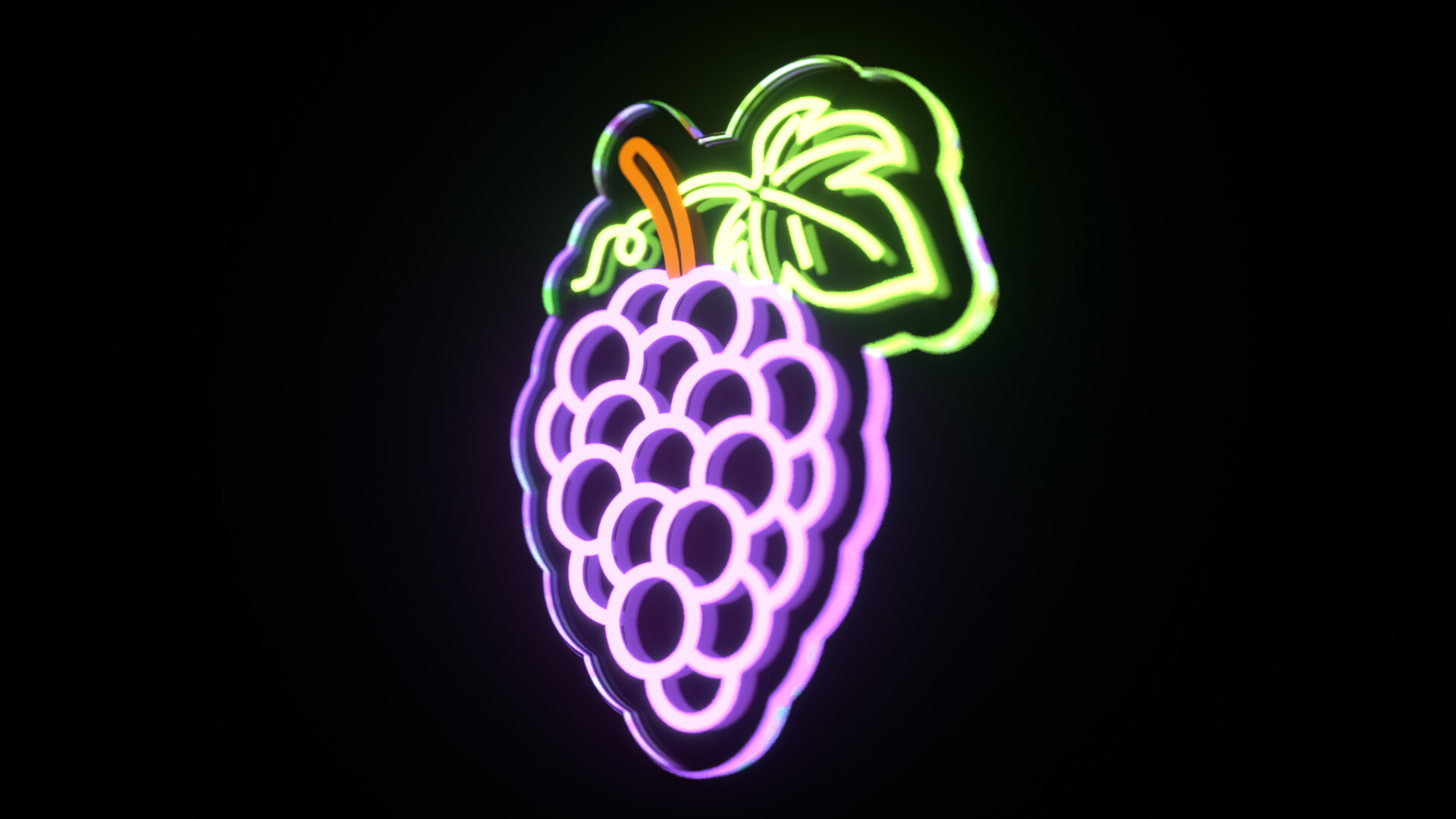 Grape Neon Sign 3D Model