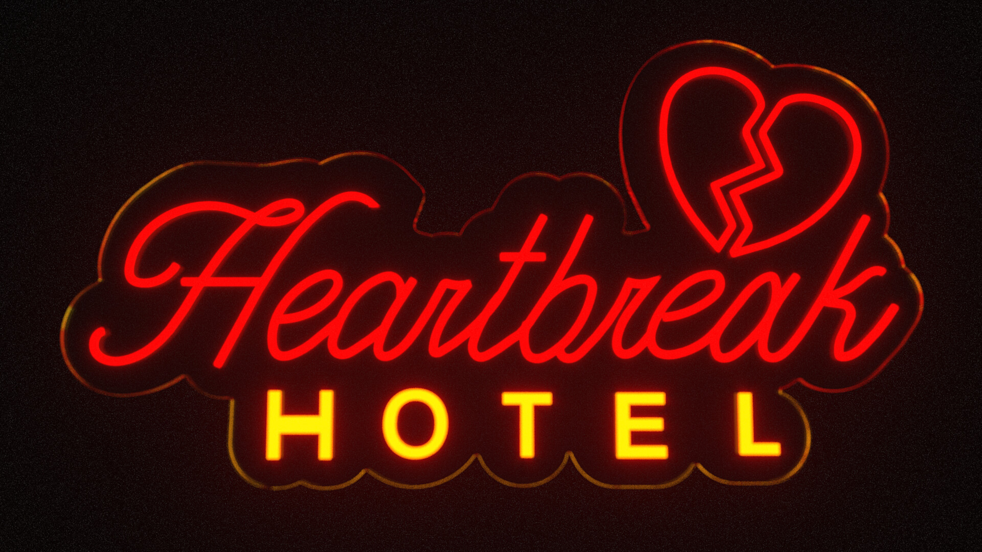 Heartbreak Hotel Neon Sign 3D Model
