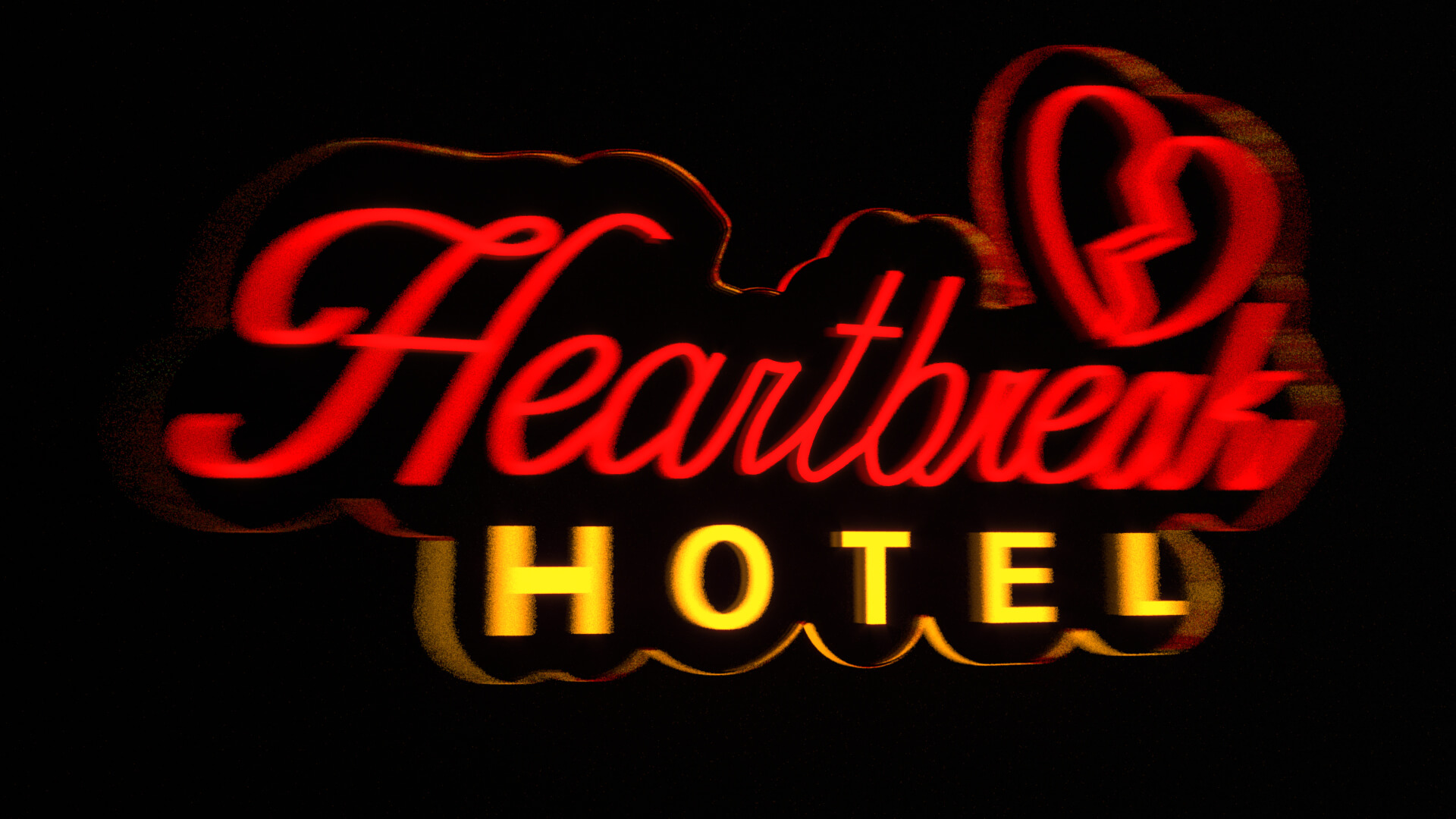 Heartbreak Hotel Neon Sign 3D Model