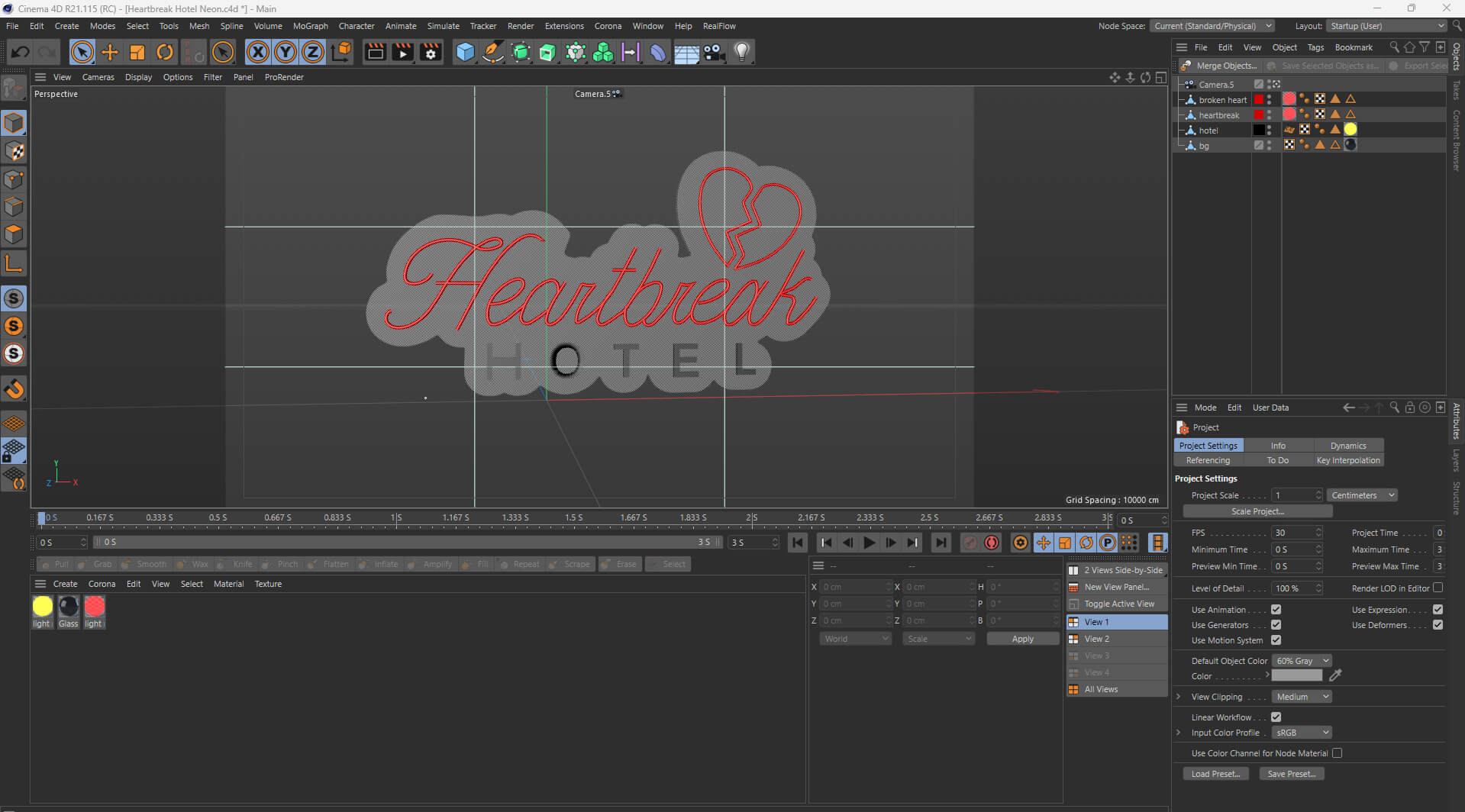 Heartbreak Hotel Neon Sign 3D Model