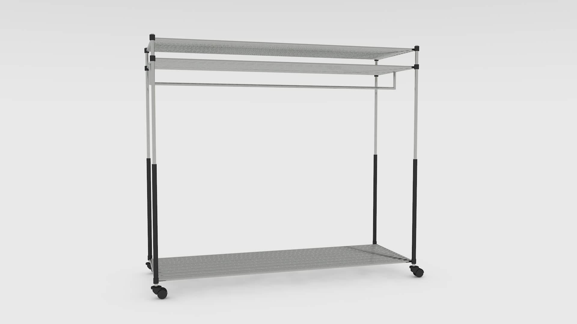 Heavy-Duty Garment Storage Rack 3D Model