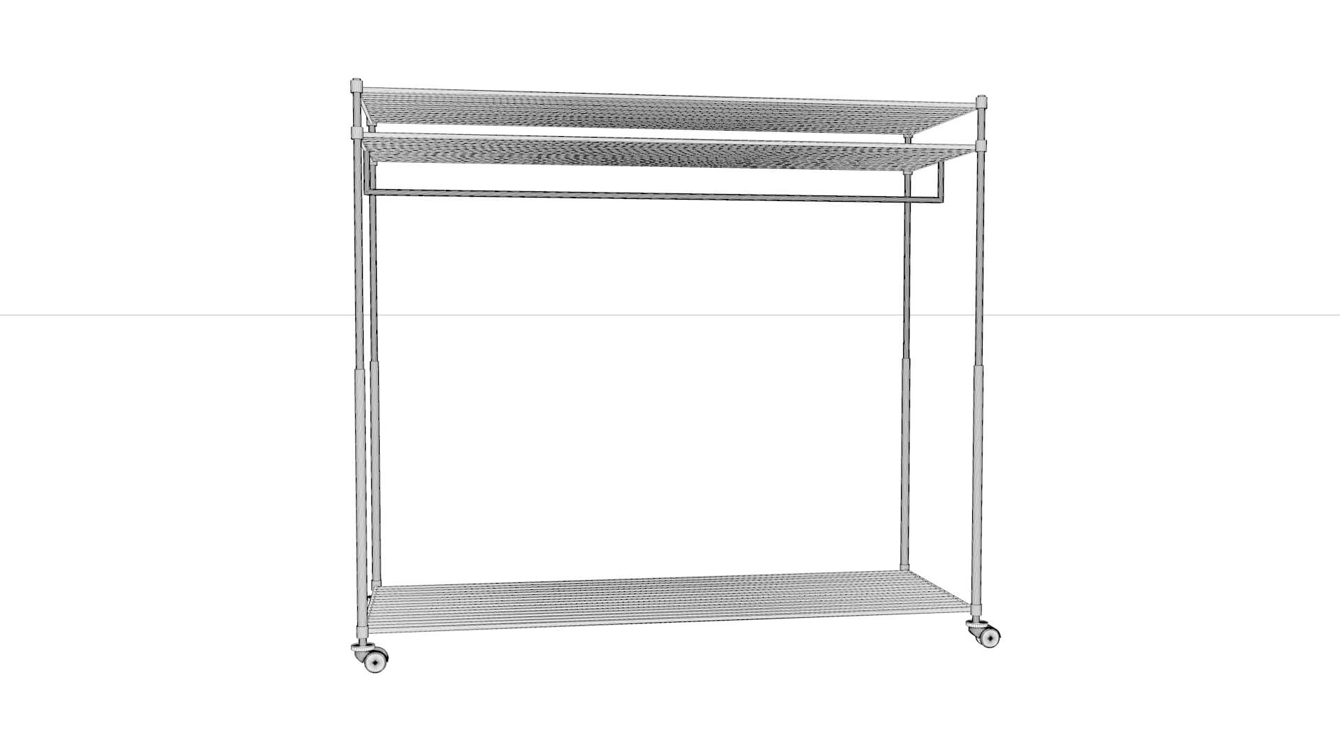 Heavy-Duty Garment Storage Rack 3D Model