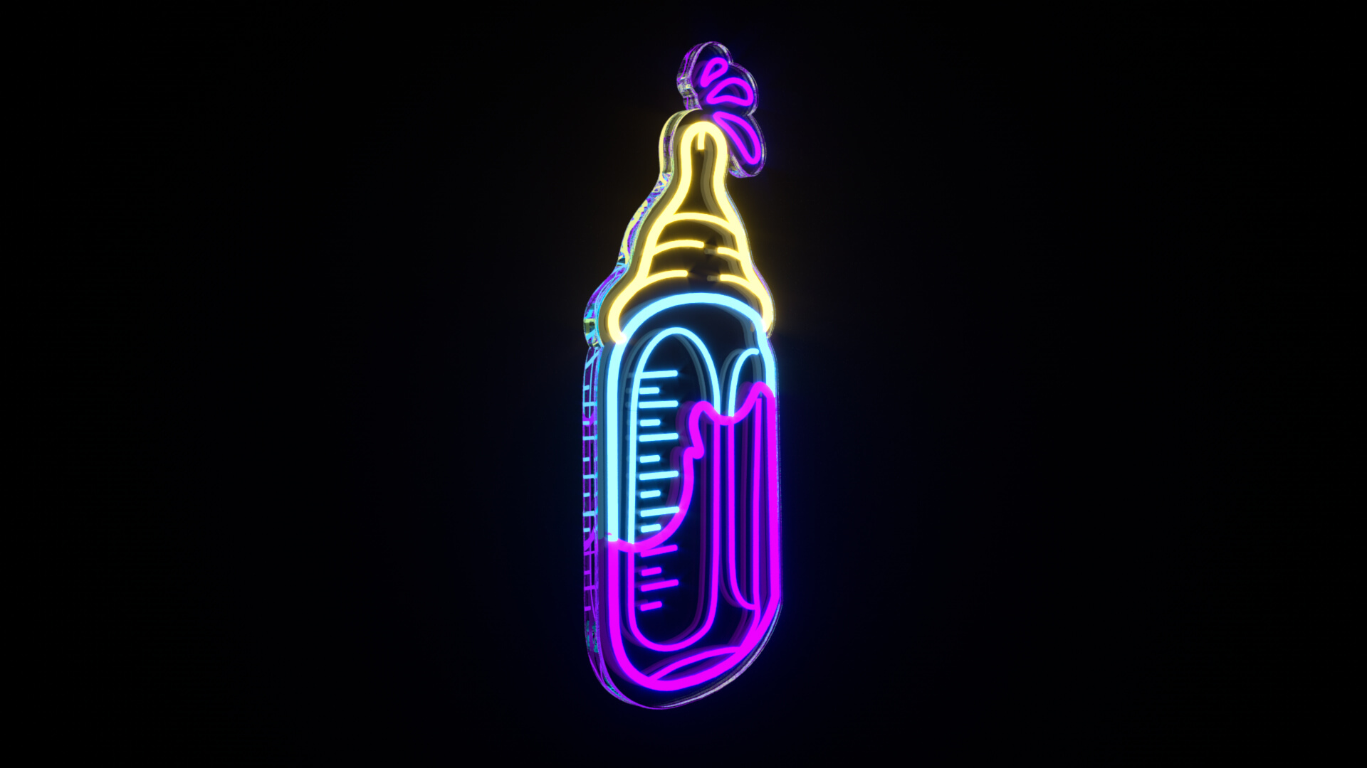 Lean Baby Bottle Neon Sign 3D Model