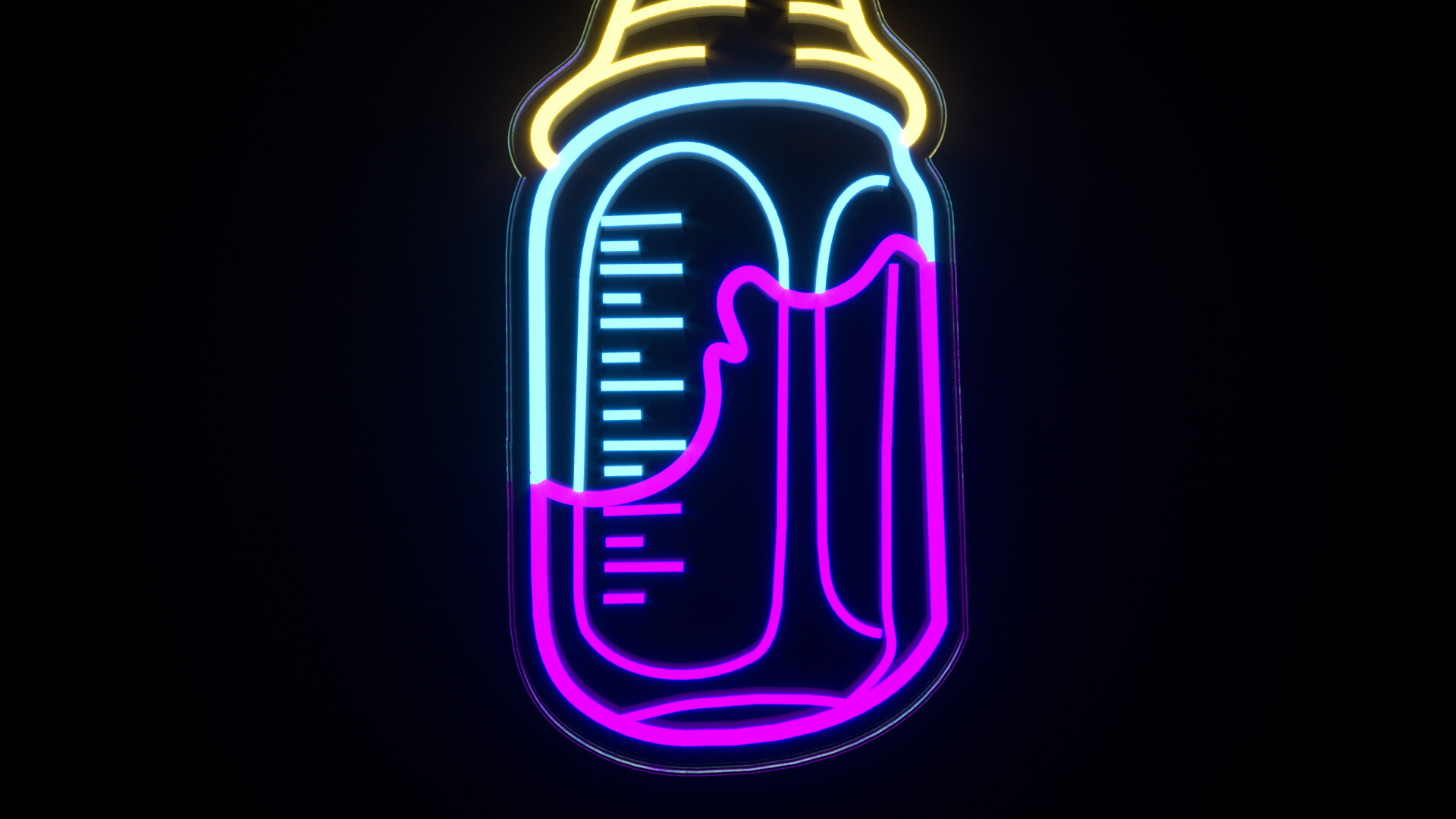 Lean Baby Bottle Neon Sign 3D Model