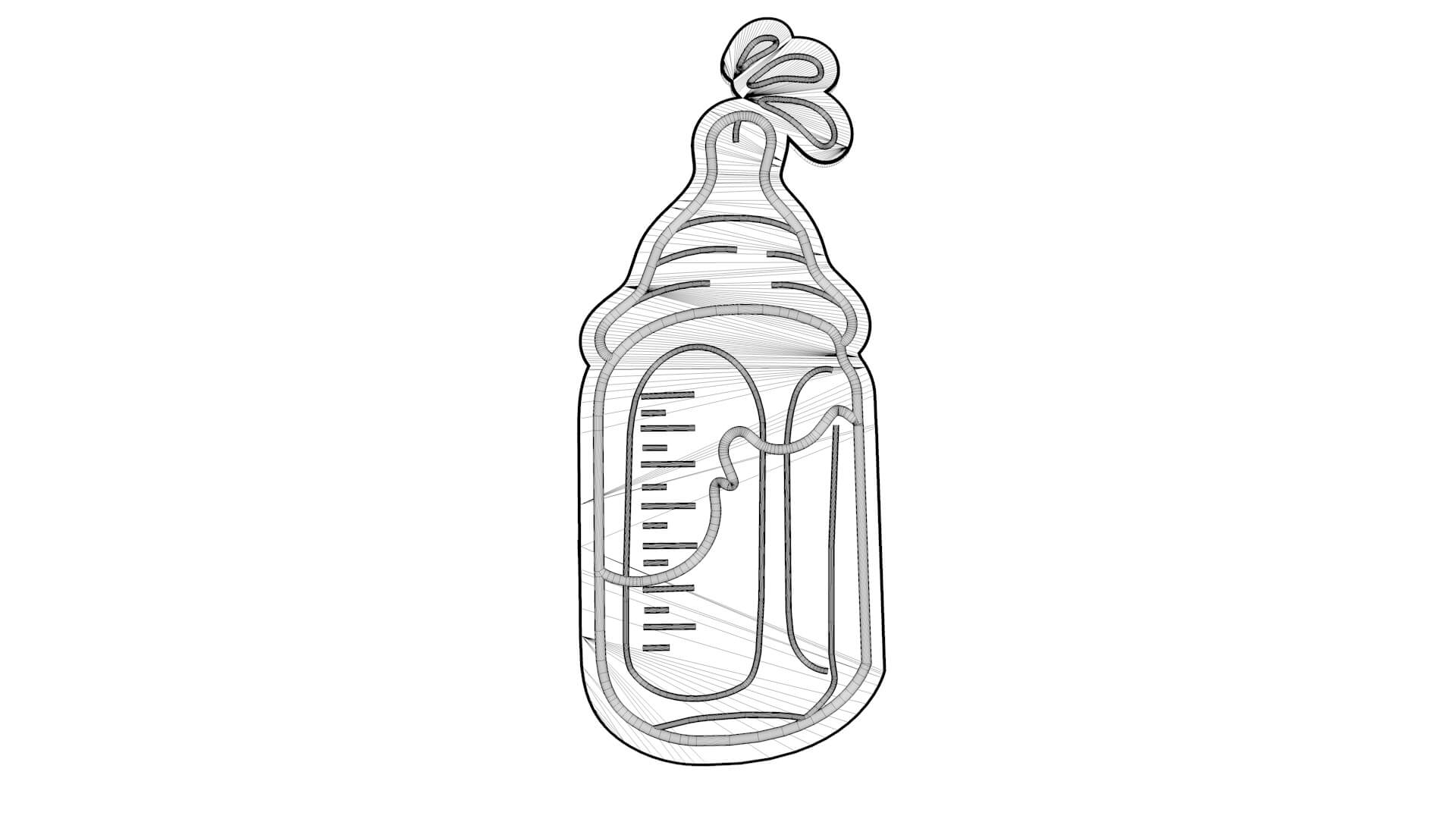 Lean Baby Bottle Neon Sign 3D Model