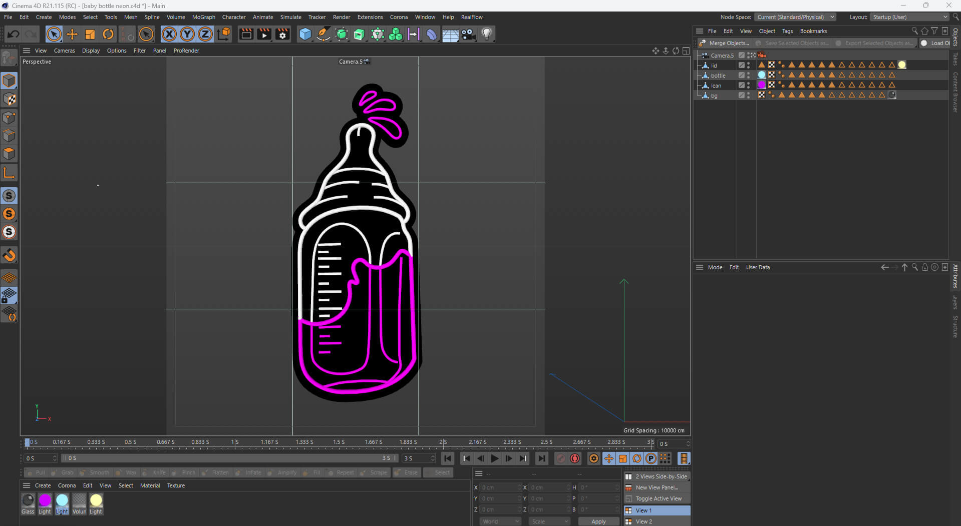 Lean Baby Bottle Neon Sign 3D Model