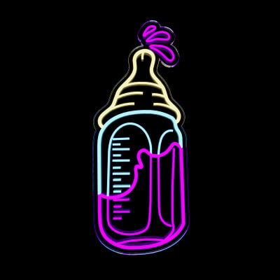 Lean Baby Bottle Neon Sign 3D Model