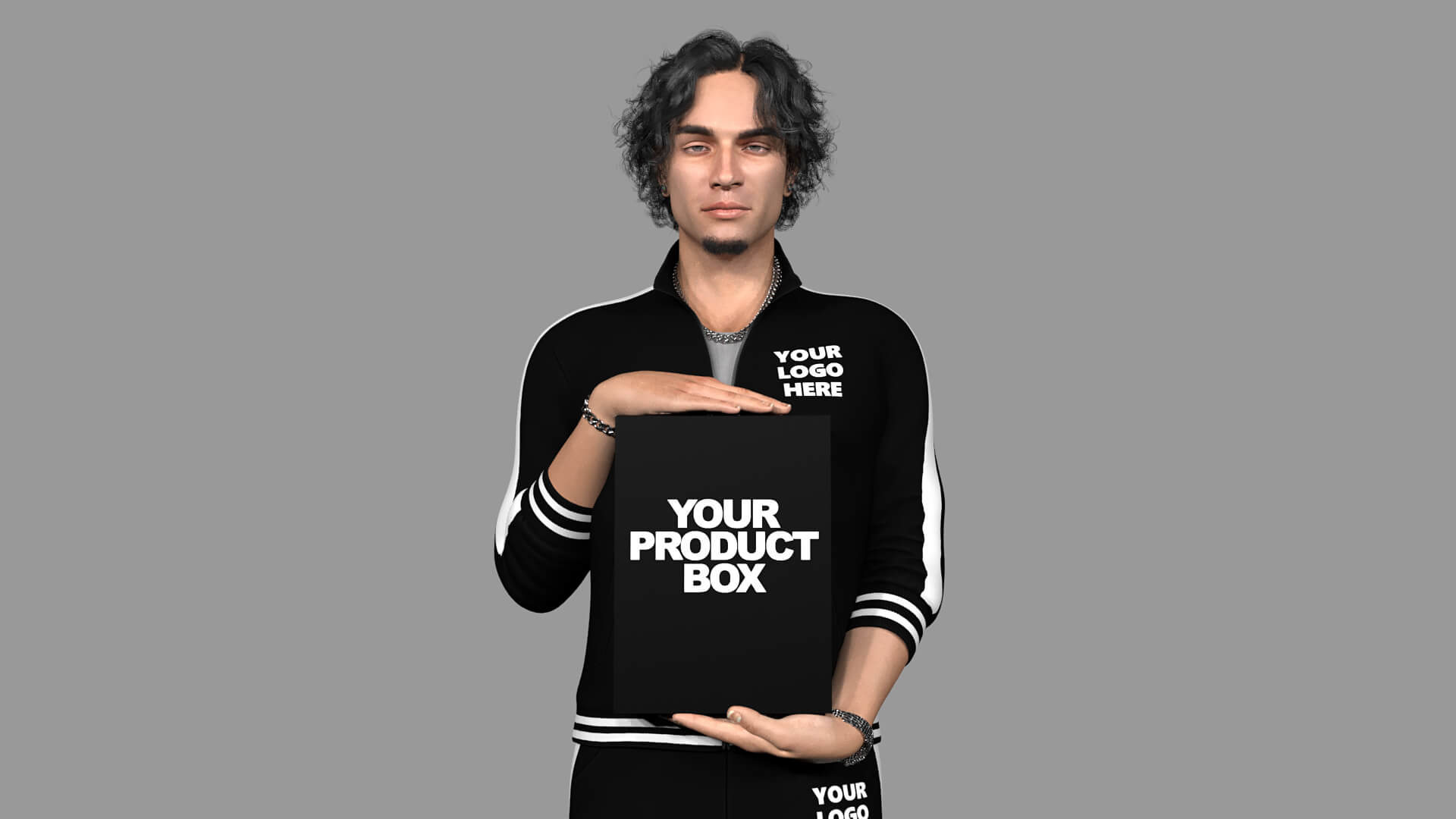 Man Holding Product Box 3D Model