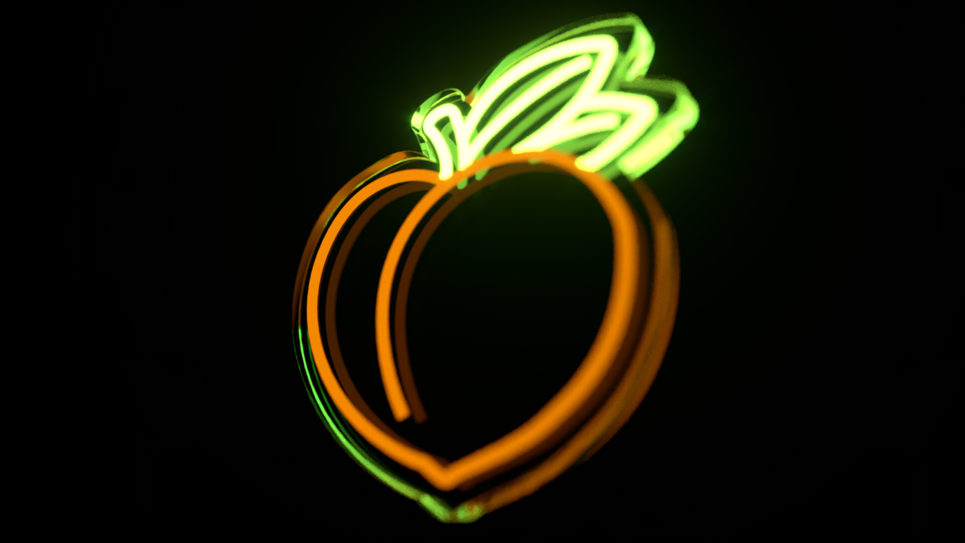 Peach Neon Sign 3D Model