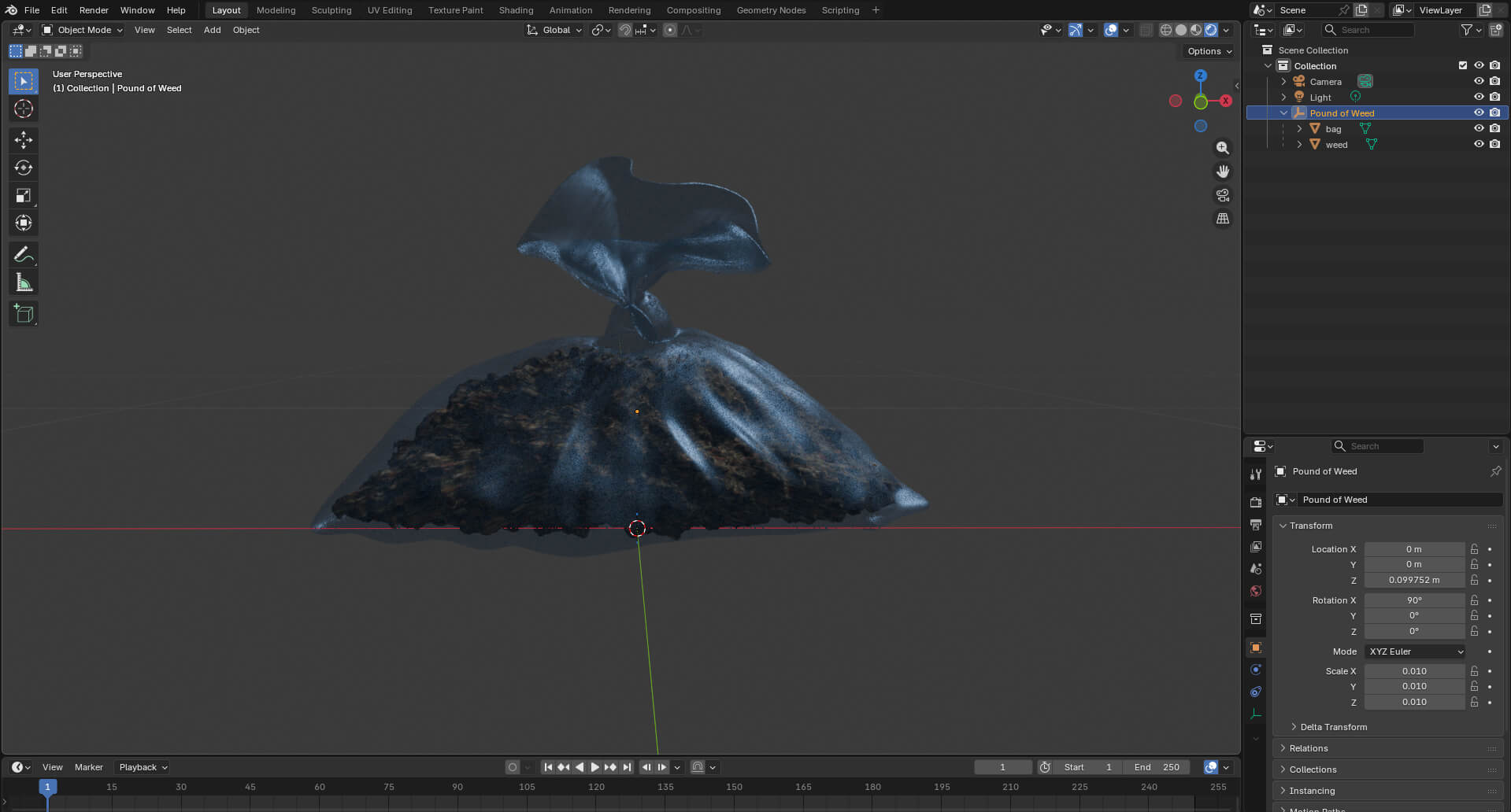 Big Bag of Weed 3D Model