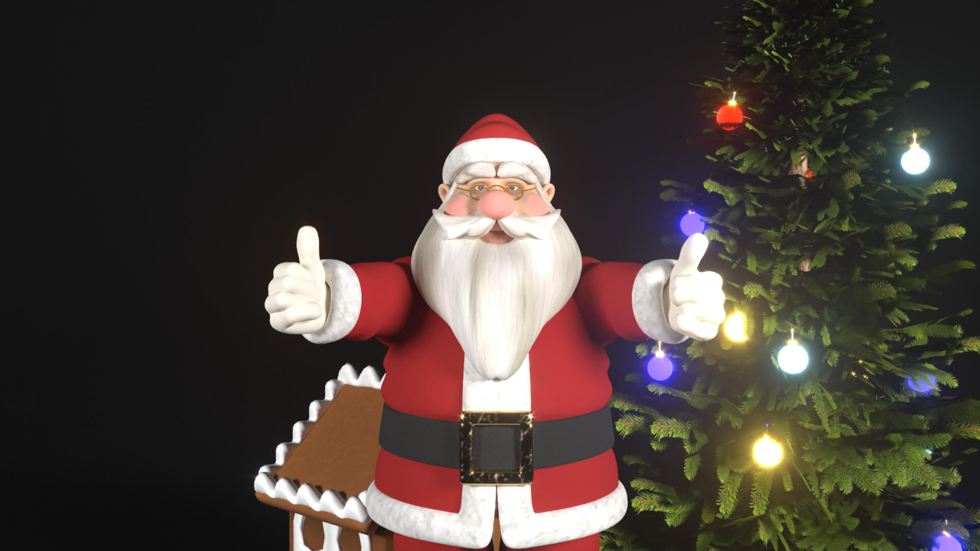Santa Christmas Scene Platform 3D Model