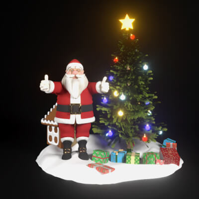 Santa Christmas Scene Platform