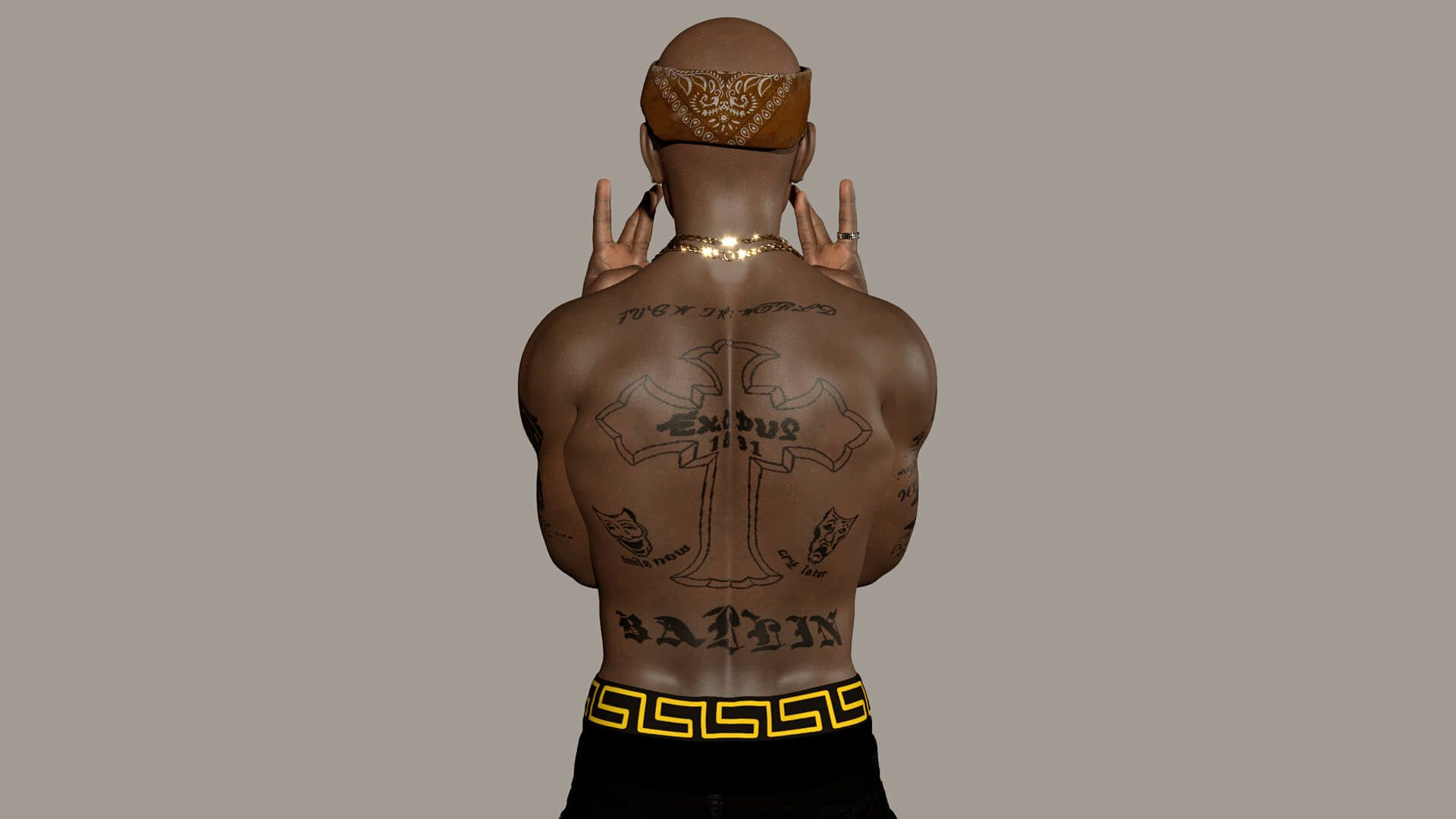 Tupac Shakur Gangsta Rapper 3D Model