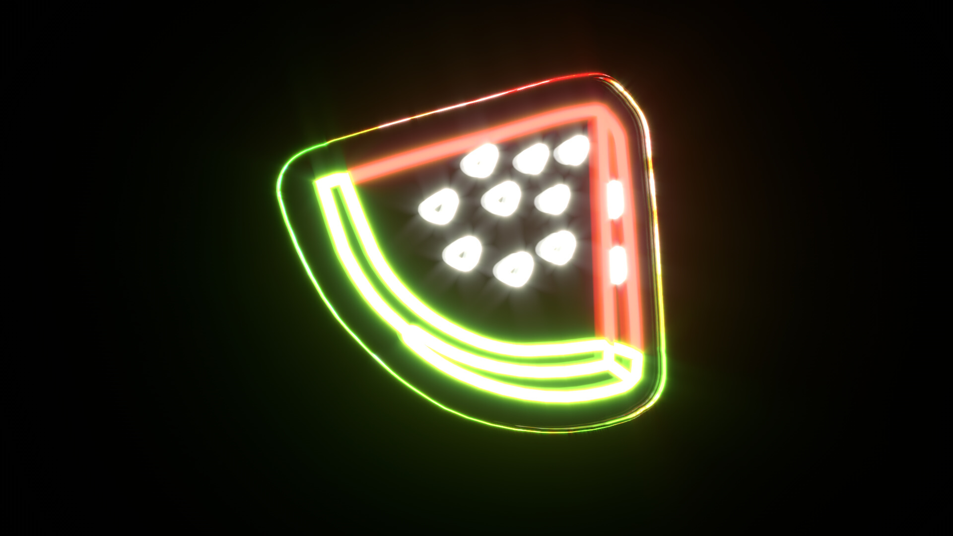 Watermelon Neon Sign 3D Model