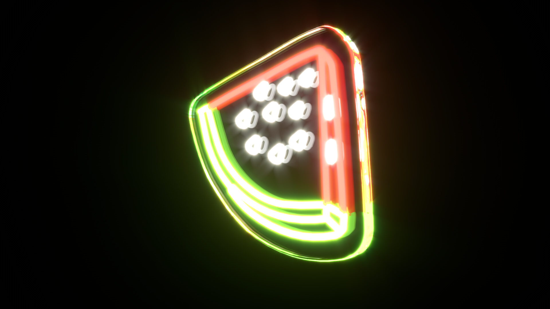 Watermelon Neon Sign 3D Model