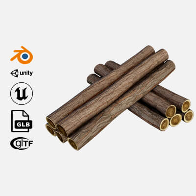 Realistic Tree Logs 3D Model