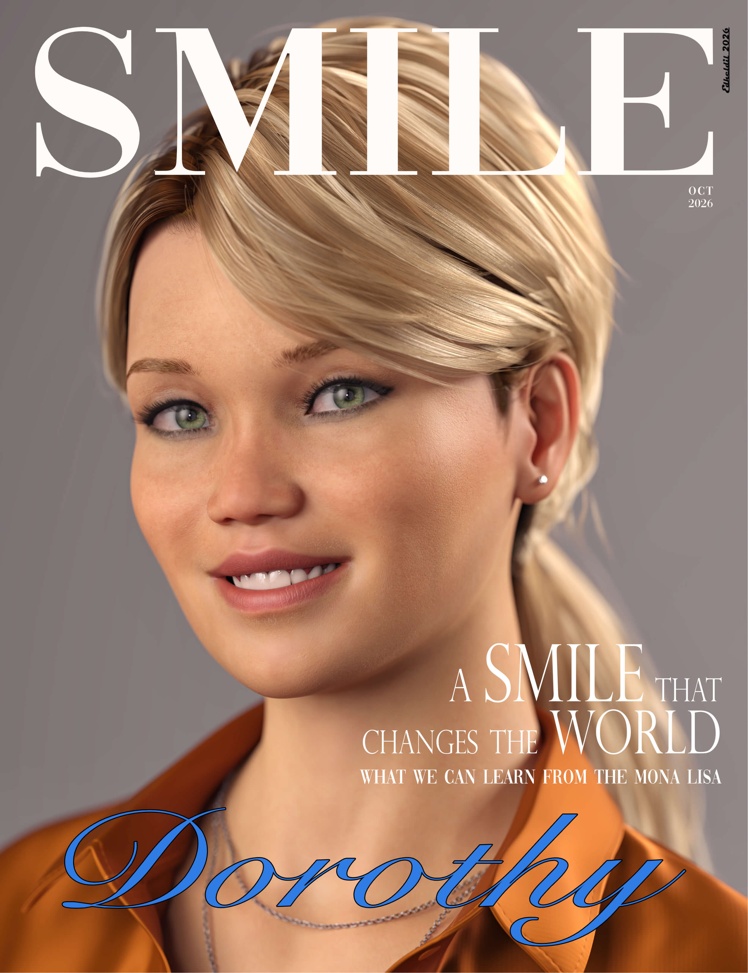 Smile Magazine - Oct Issue 3D Render, Digital Artwork by Edheldil3D